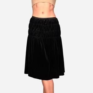 NWT  Grace Elements black velvet runched midi skirt - size 8